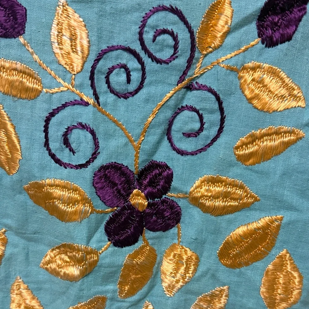 Vintage Hand Embroidered Afghanistan Floral Vest - Picture 3 of 7